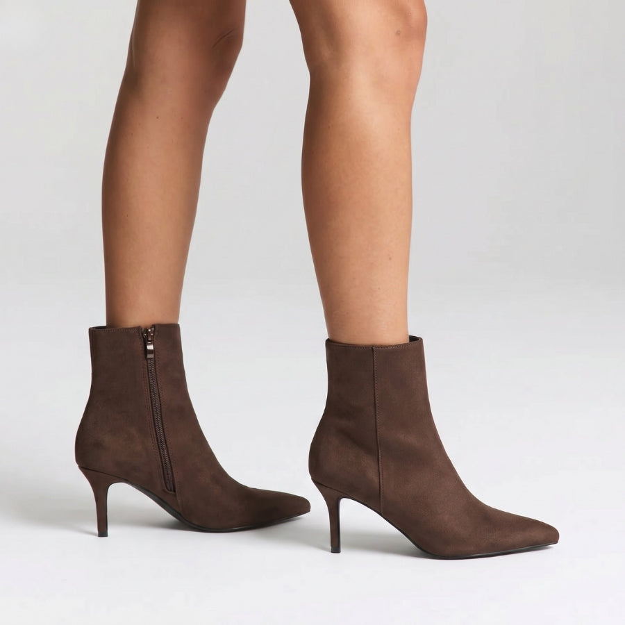 Beth Ankle Boots - Chocolate Brown Micro