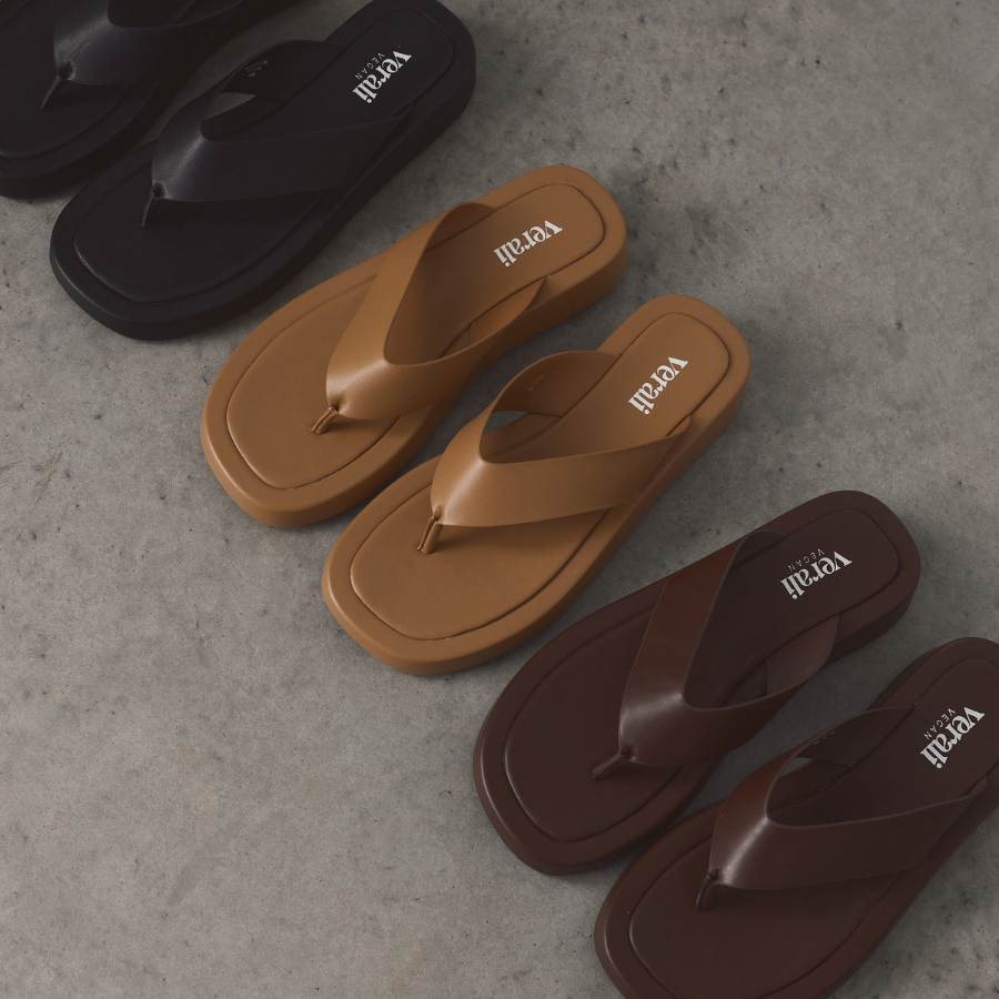 Bouncer II Flatform Thongs - Dark Camel Tan