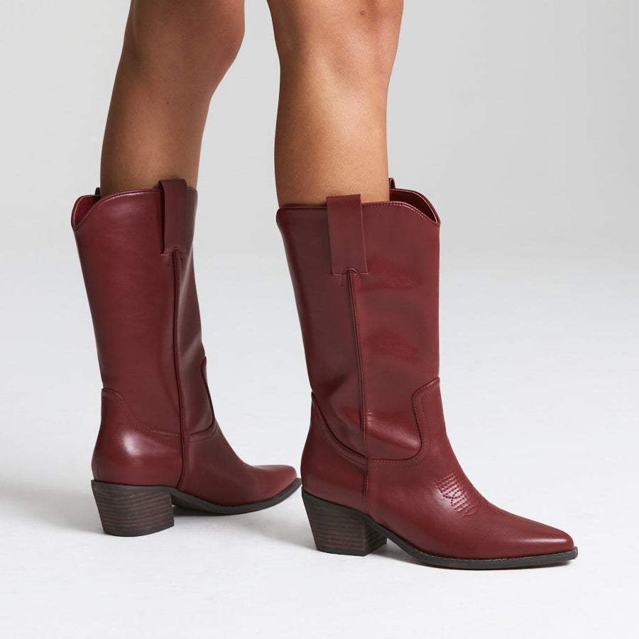 Benny Cowboy Boots - Berry Red