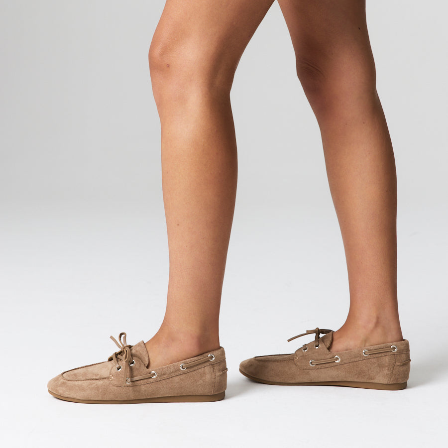 Brody Boat Shoes - Taupe Micro