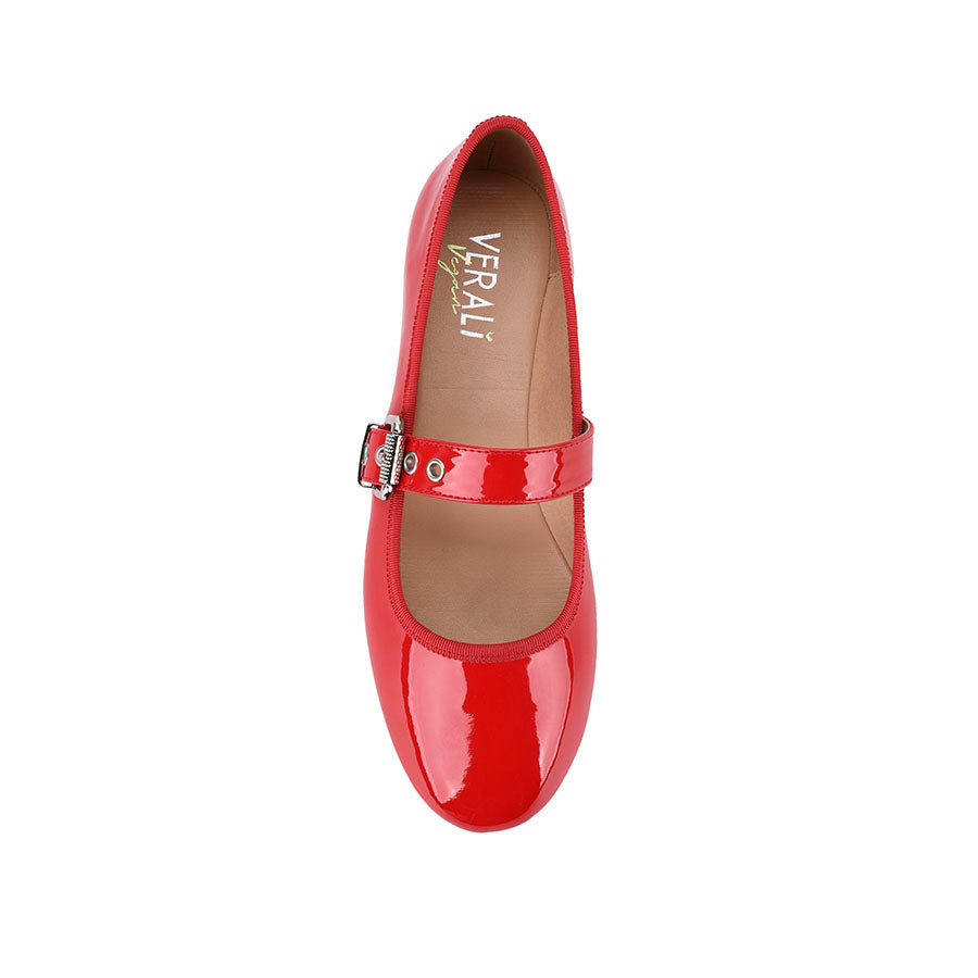 Women's red patent Mary Jane ballet flats