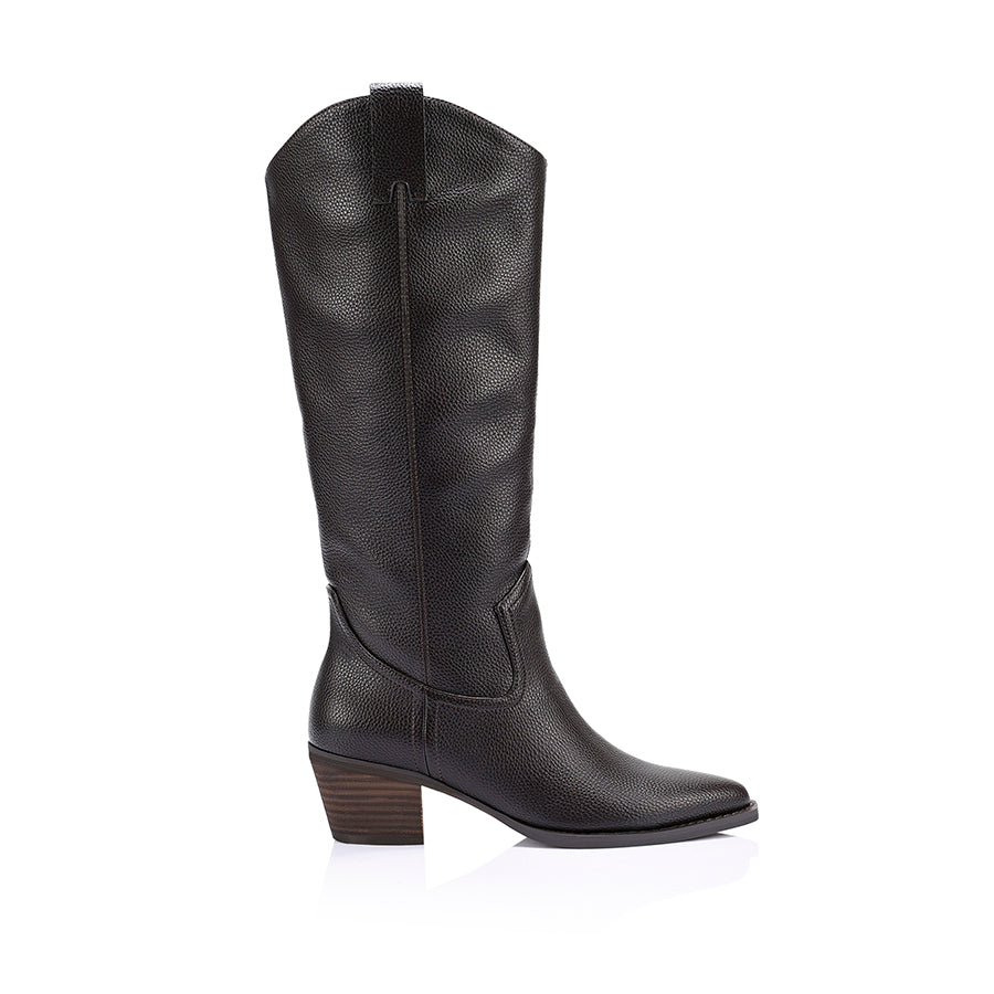 Benz Cowboy Boots - Chocolate Brown Pebble