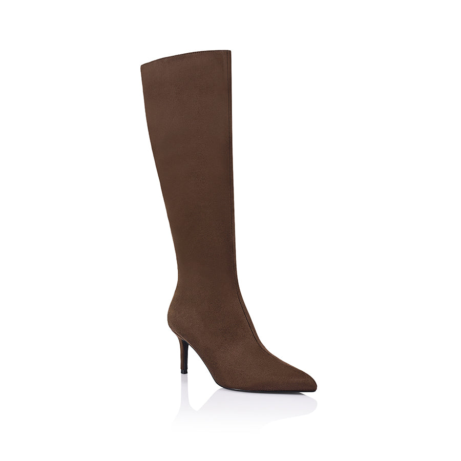 Bessie Tall Boots - Chocolate Brown Micro