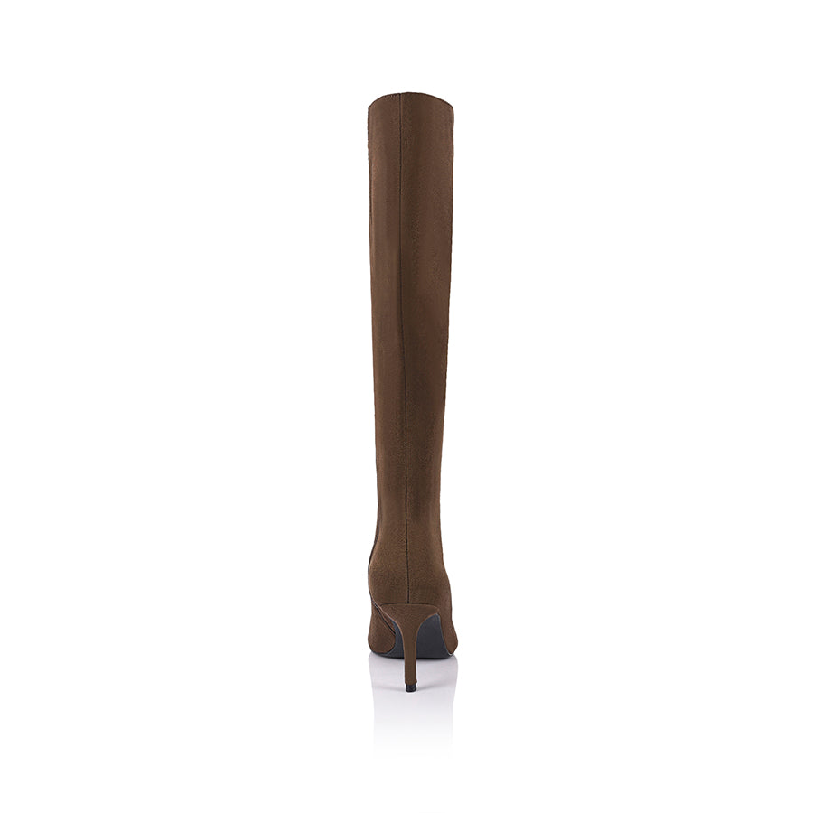 Bessie Tall Boots - Chocolate Brown Micro