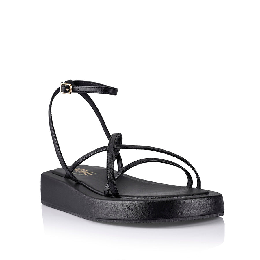 Bondi Flatform Sandals - Black Smooth