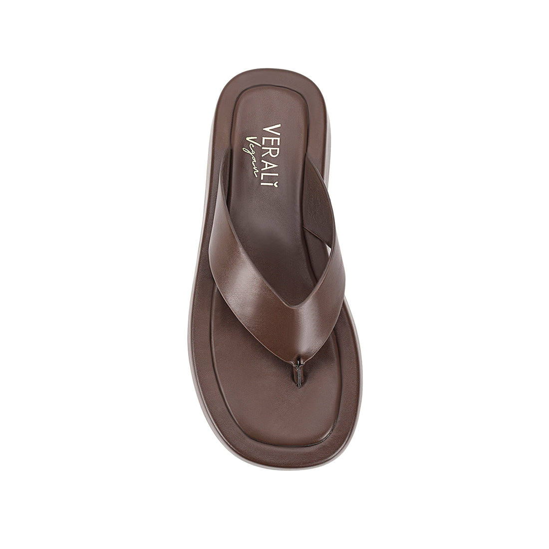 Women's chocolate brown slide on platform thong