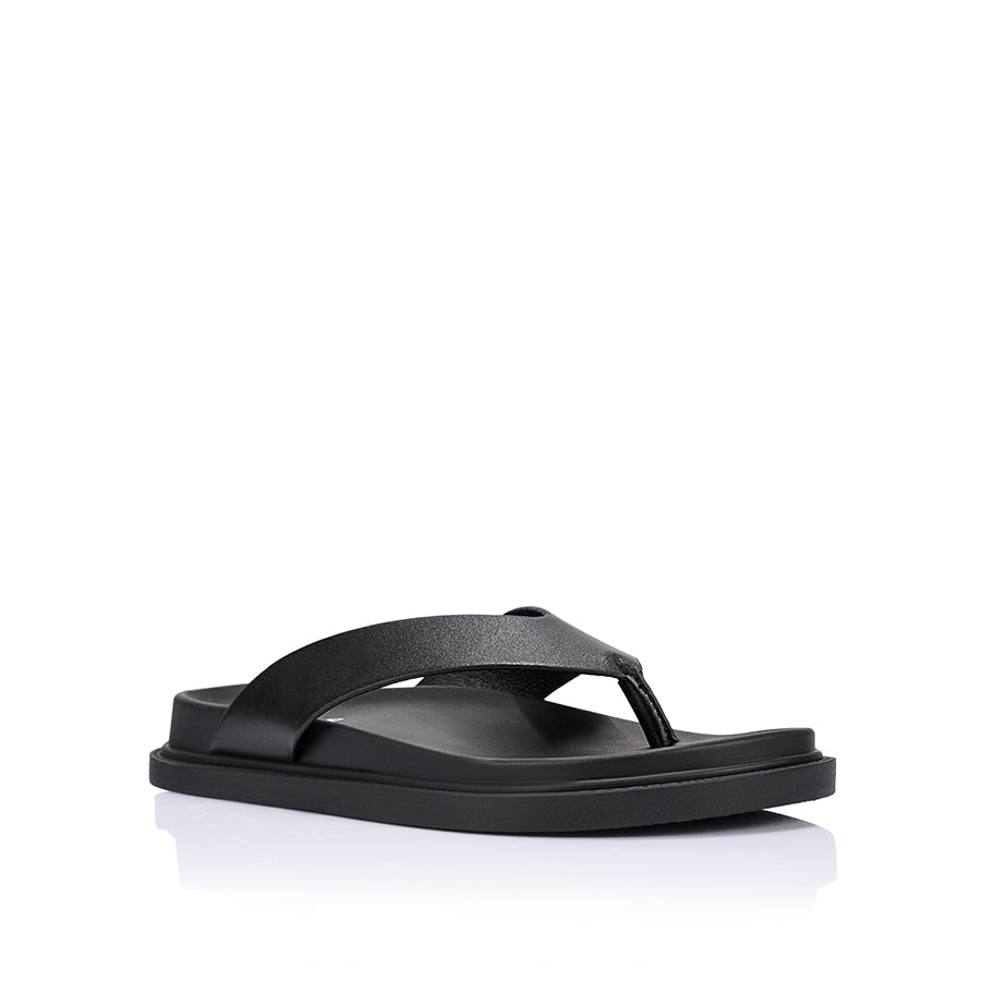 Bridget Footbed Slides - Black