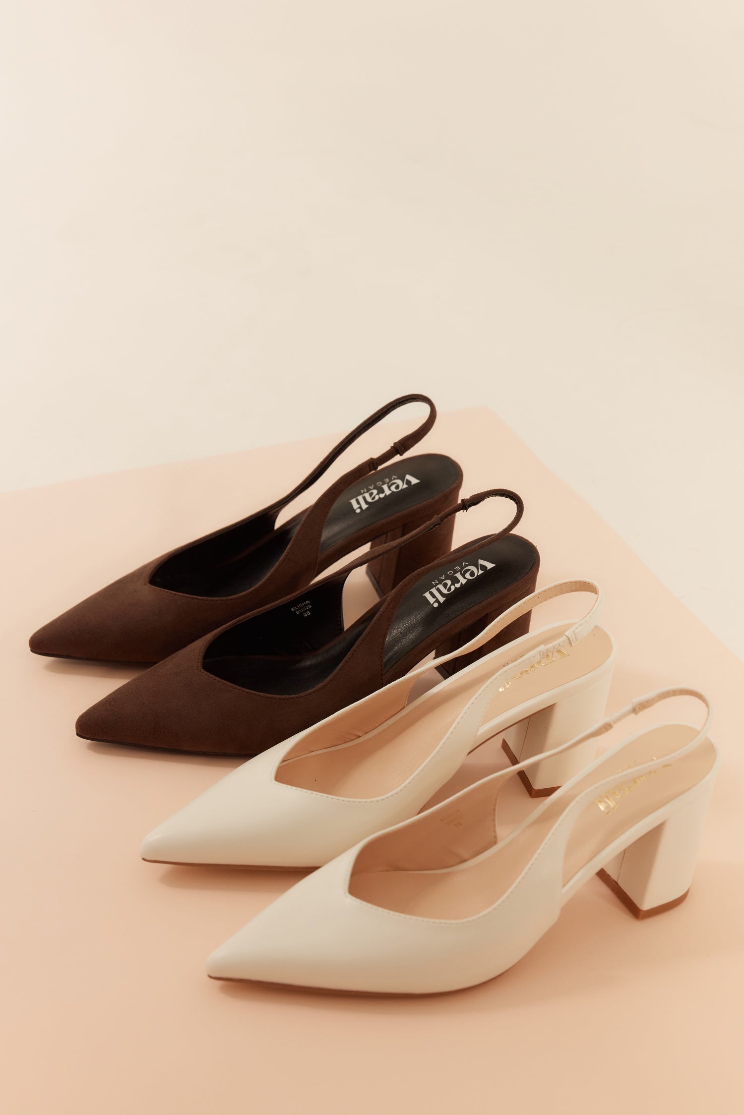 Elisha Slingback Block Heels - Chocolate Brown Micro