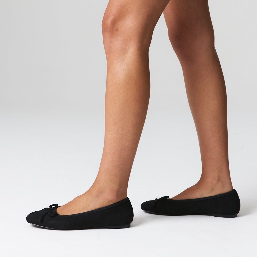 Eugenie Ballet Flats - Black Micro