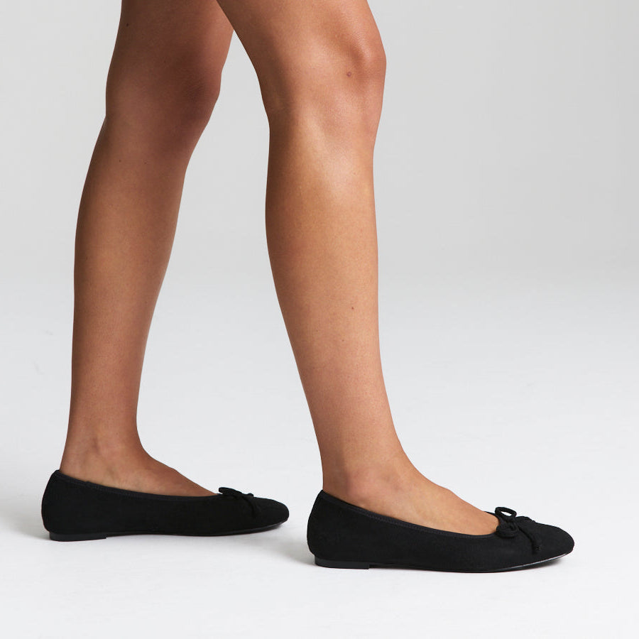 Eugenie Ballet Flats - Black Micro