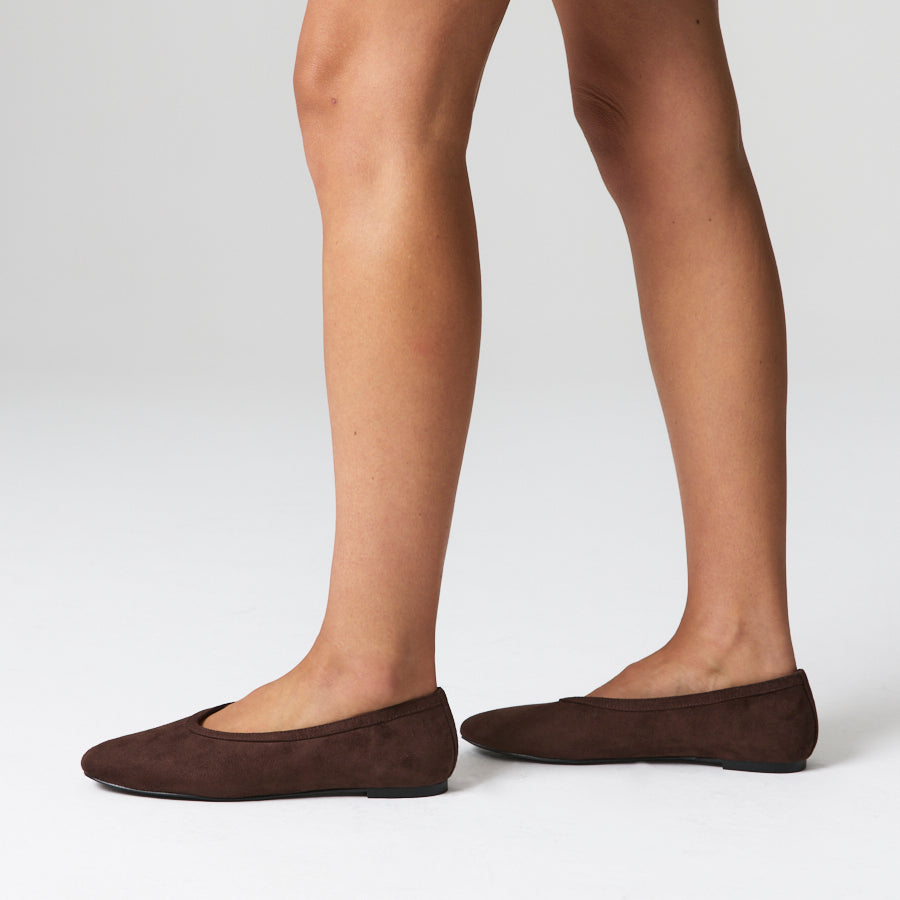 Euphoria Ballet Flats - Chocolate Brown Micro