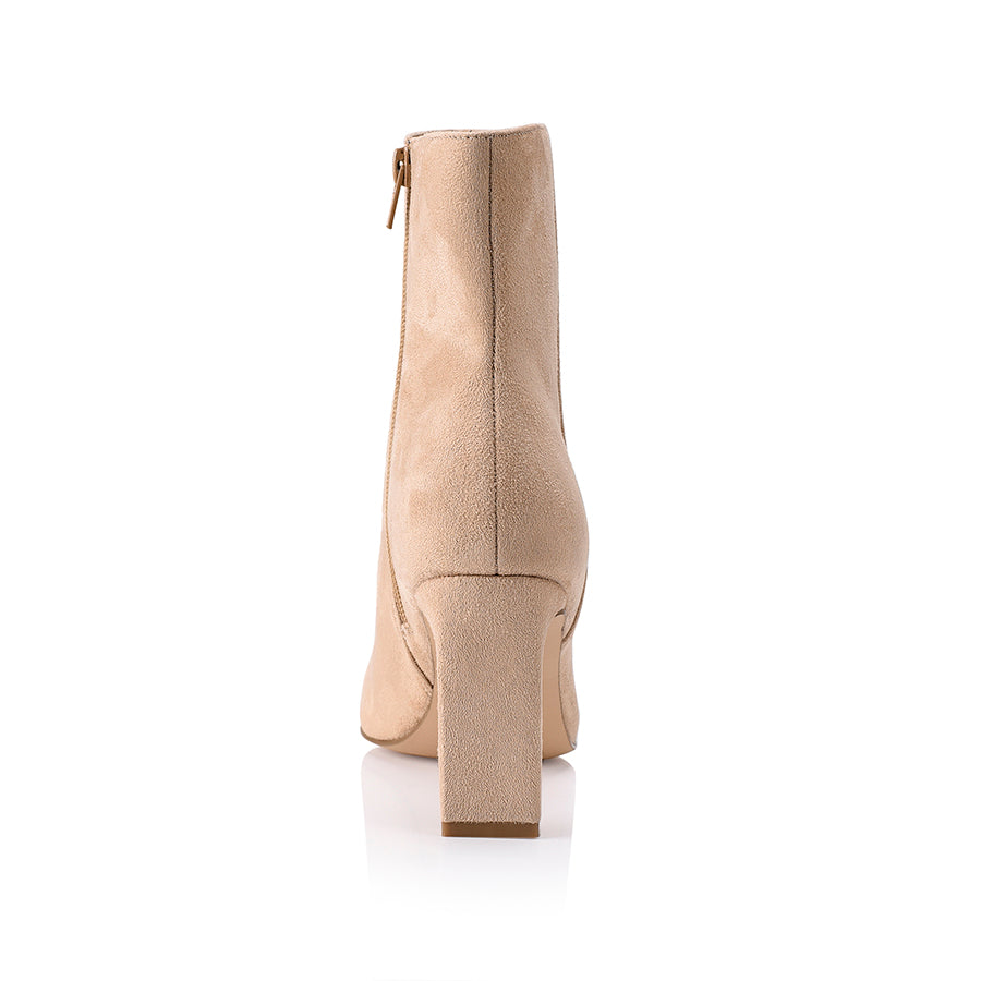 Effigy Heeled Ankle Boots - Cashew Micro