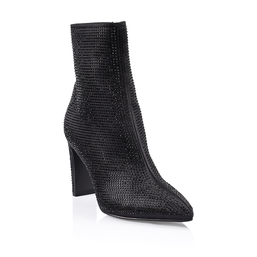 Black satin deals ankle boots