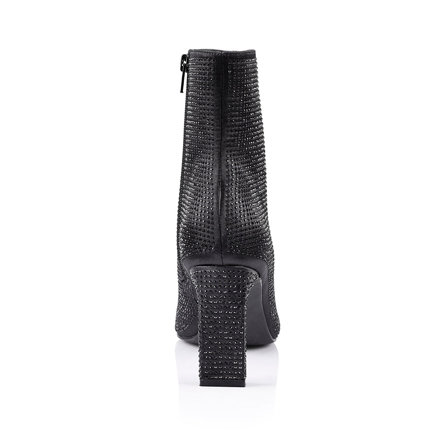 Black satin sale ankle boots