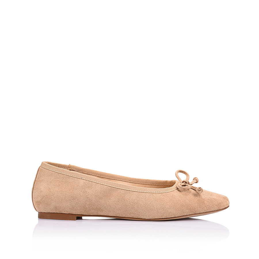 Eugenie Ballet Flats - Sand Beige Micro