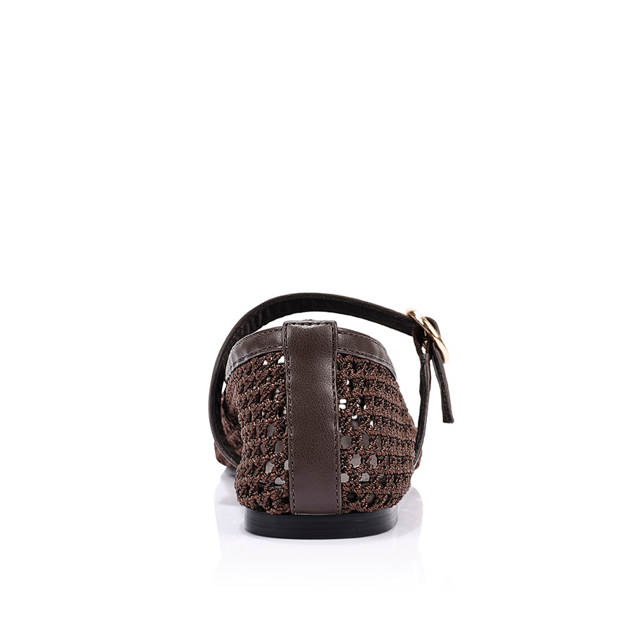 Eunice Mary-Jane Flats - Chocolate Brown