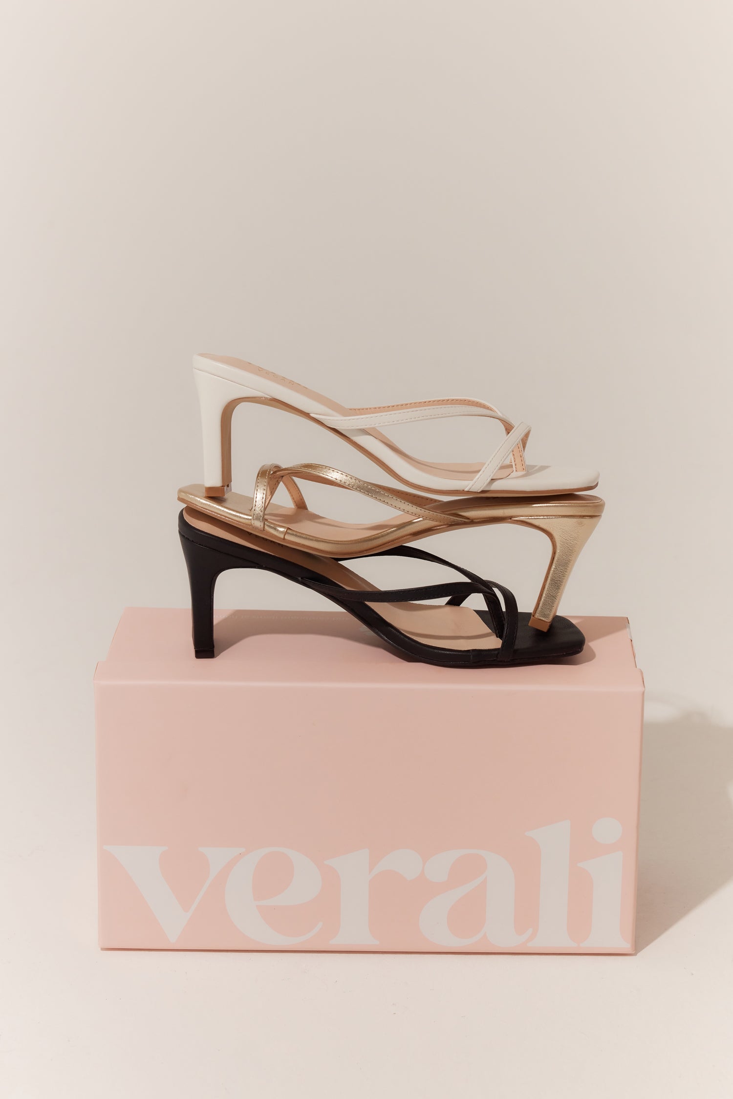 Gia Heeled Thongs - Chalk White