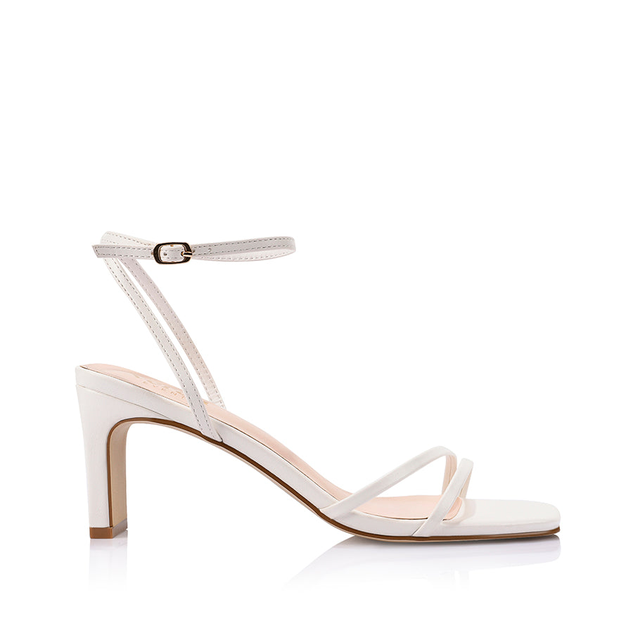 Gilbert Block Heel Sandals - Chalk White