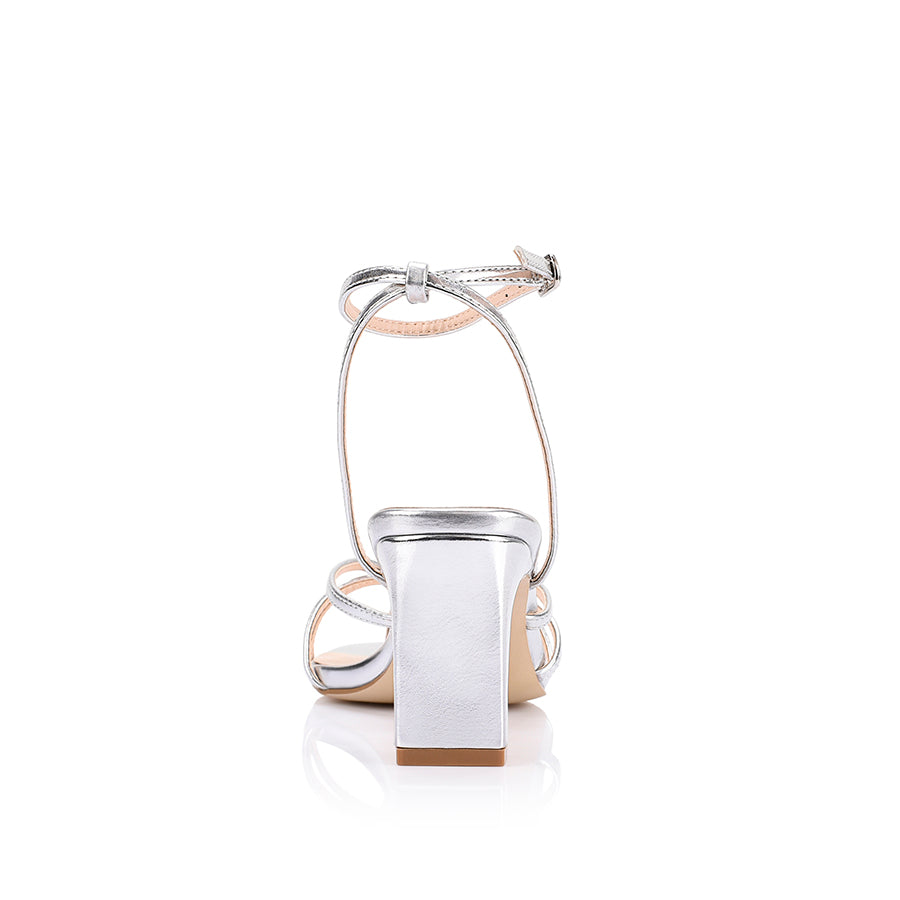 Gio Block Heel Sandals - Silver