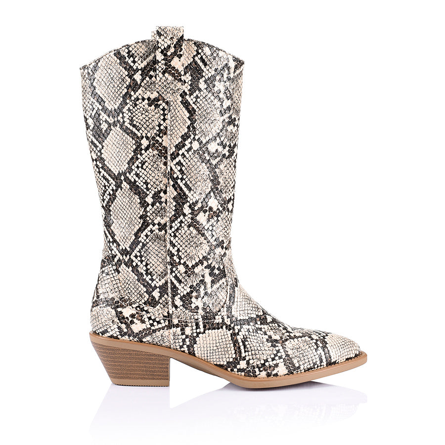 Tall snake print boots on sale