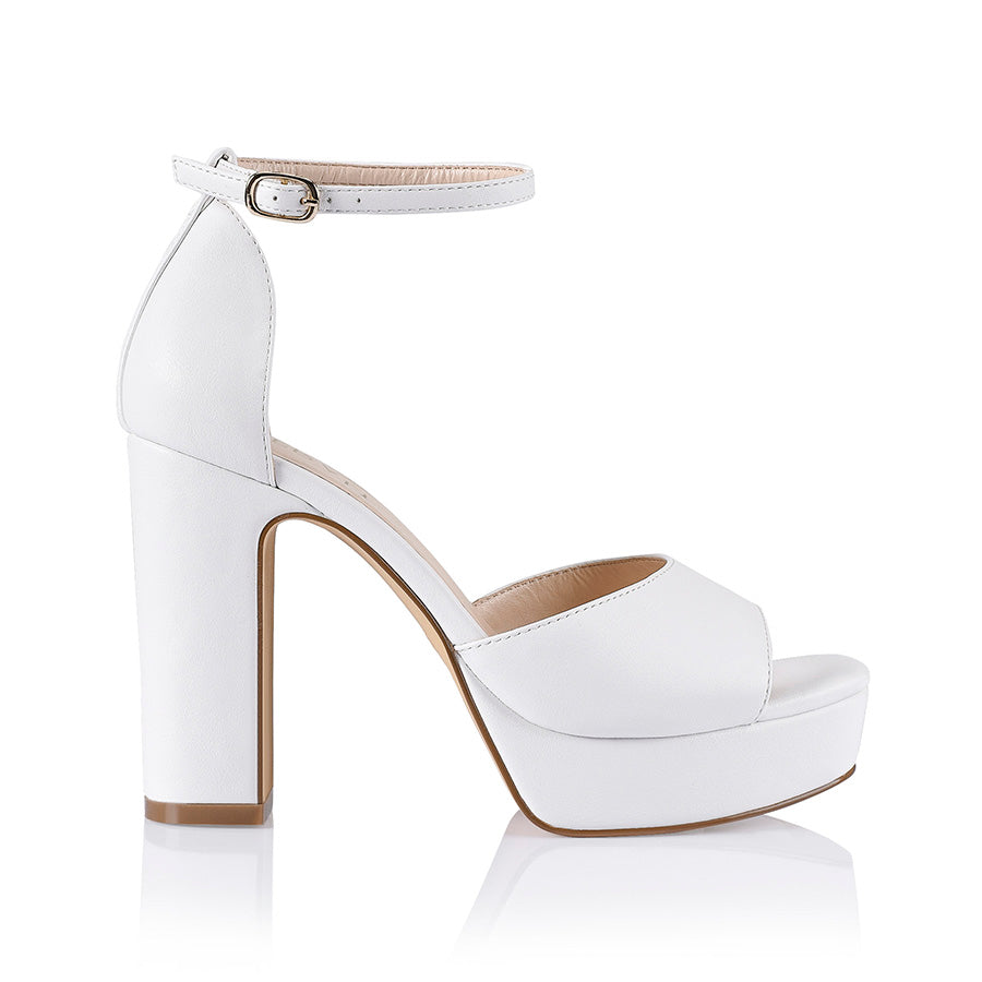 White platform block heel on sale