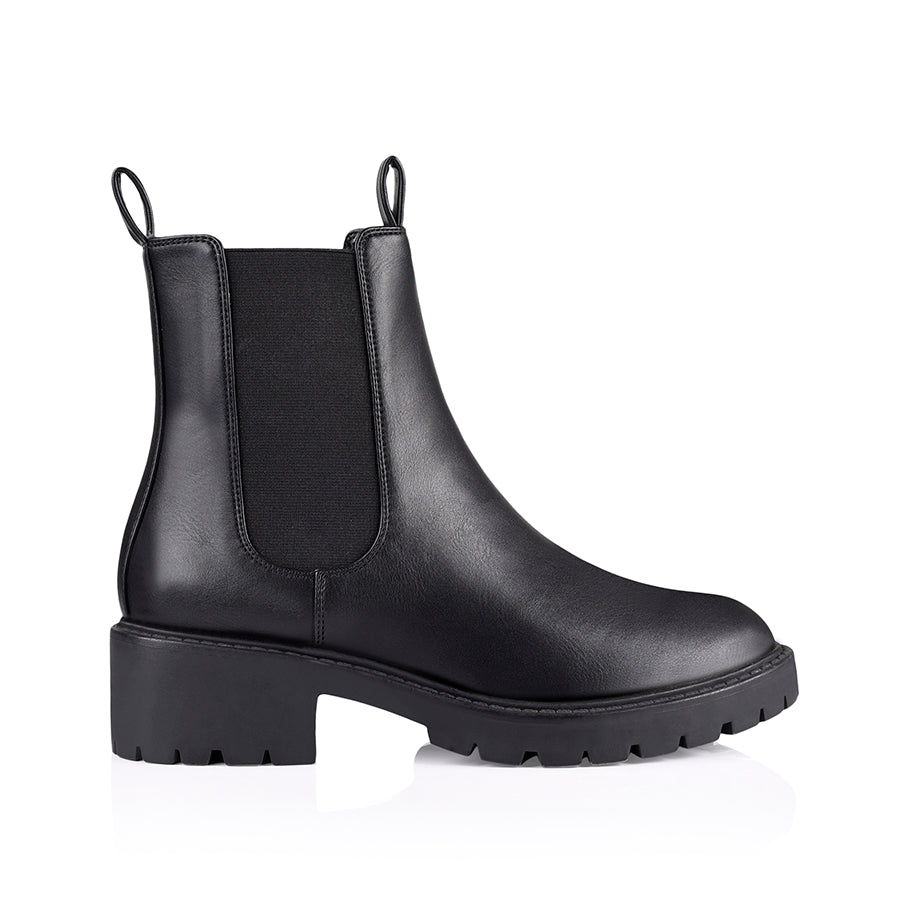 Jace Chelsea Combat Boots - Black Smooth