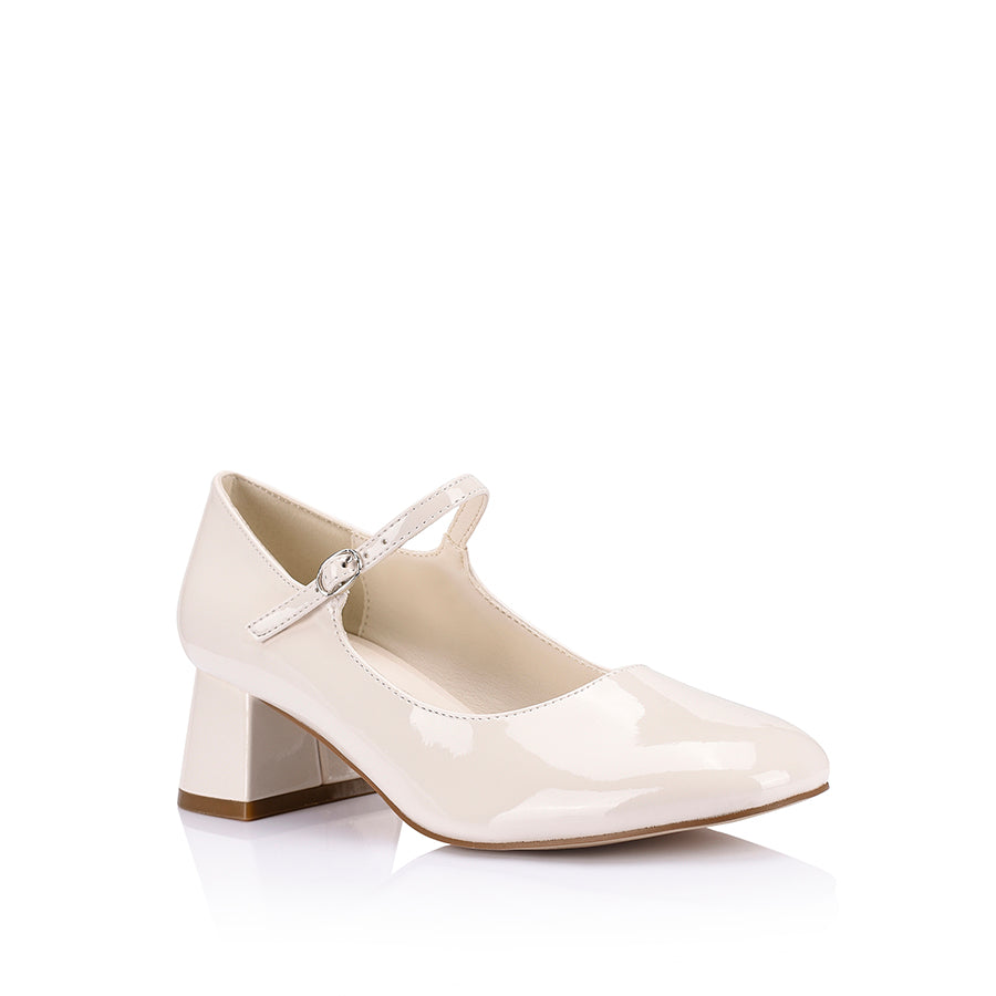 White patent on sale block heels