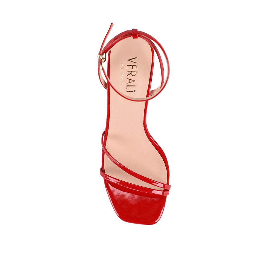 Womens red patent strappy high heel