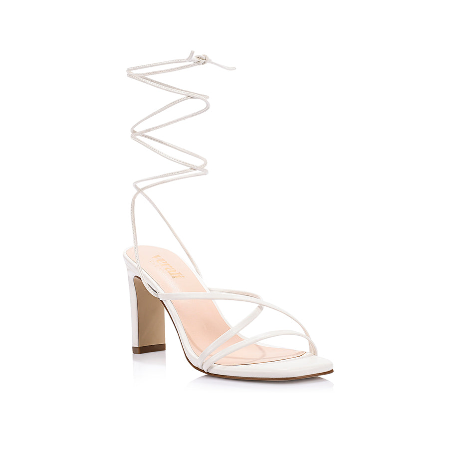 Kito Block Heel Sandals - Chalk White