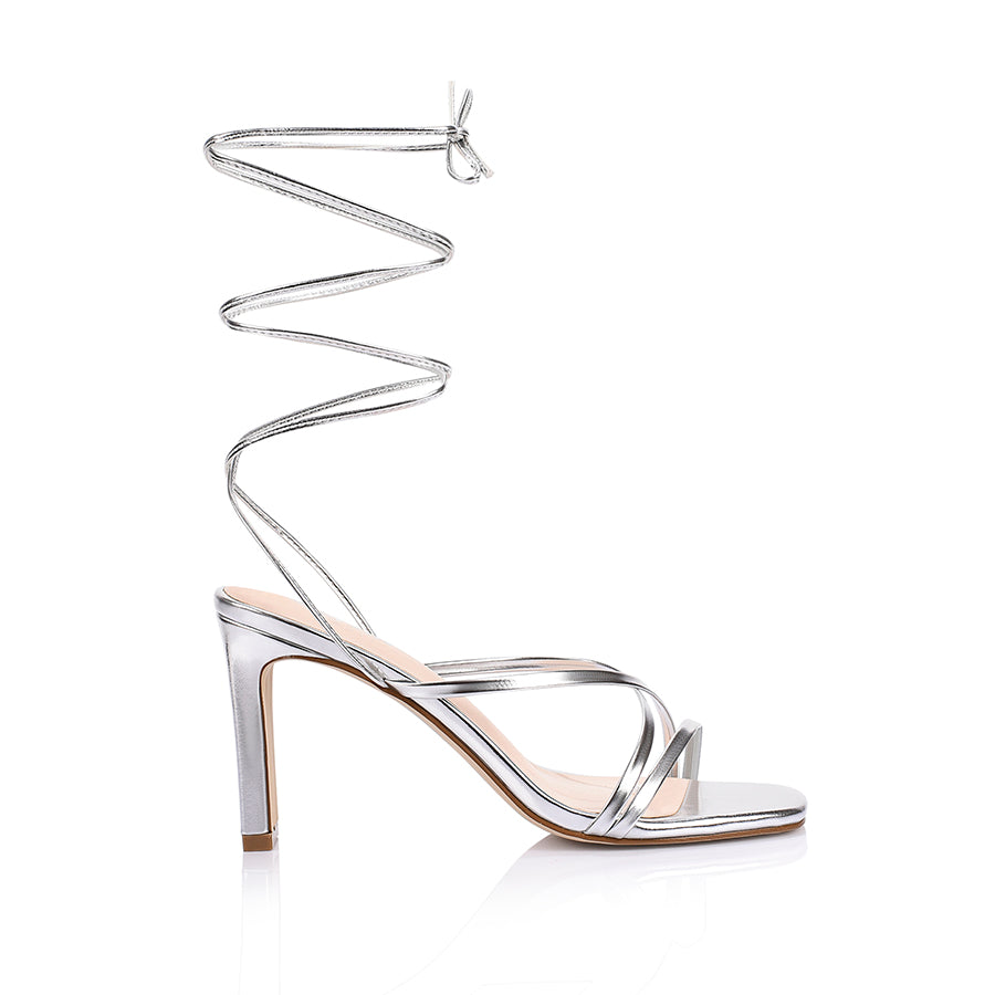 Kito Block Heel Sandals - Silver