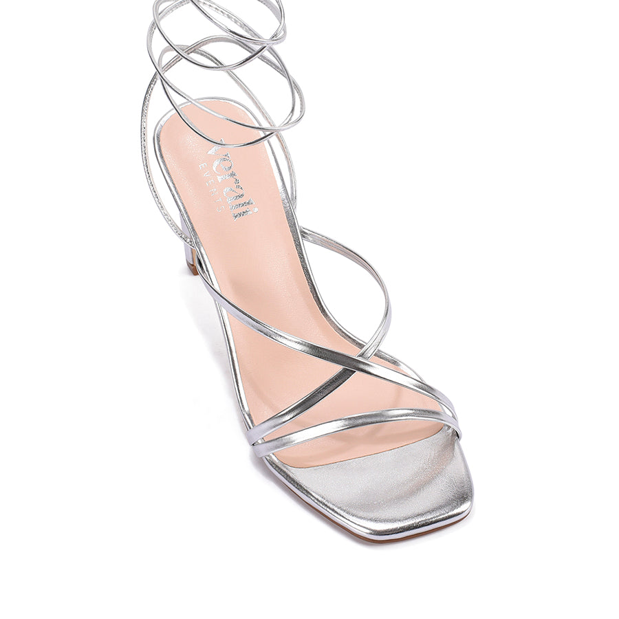 Kito Block Heel Sandals - Silver