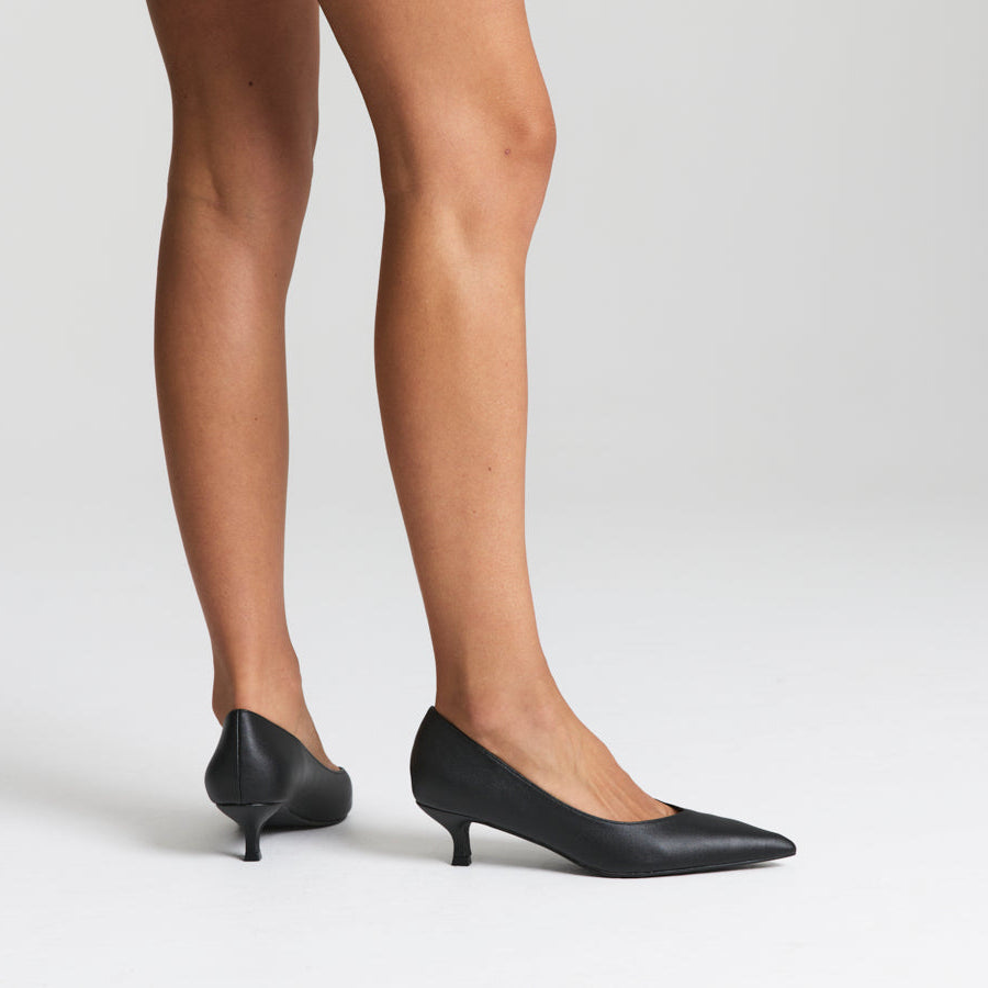 Lucy Kitten Heel Pumps - Black