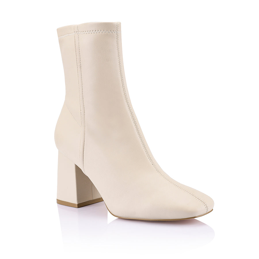 Lizzo Stretch Ankle Boots - Bone Stretch