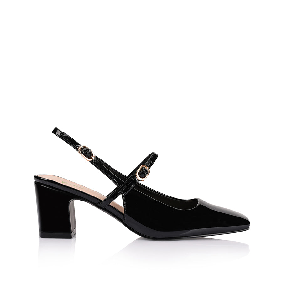 Lolita Slingback Block Heels Black Patent – Verali Shoes