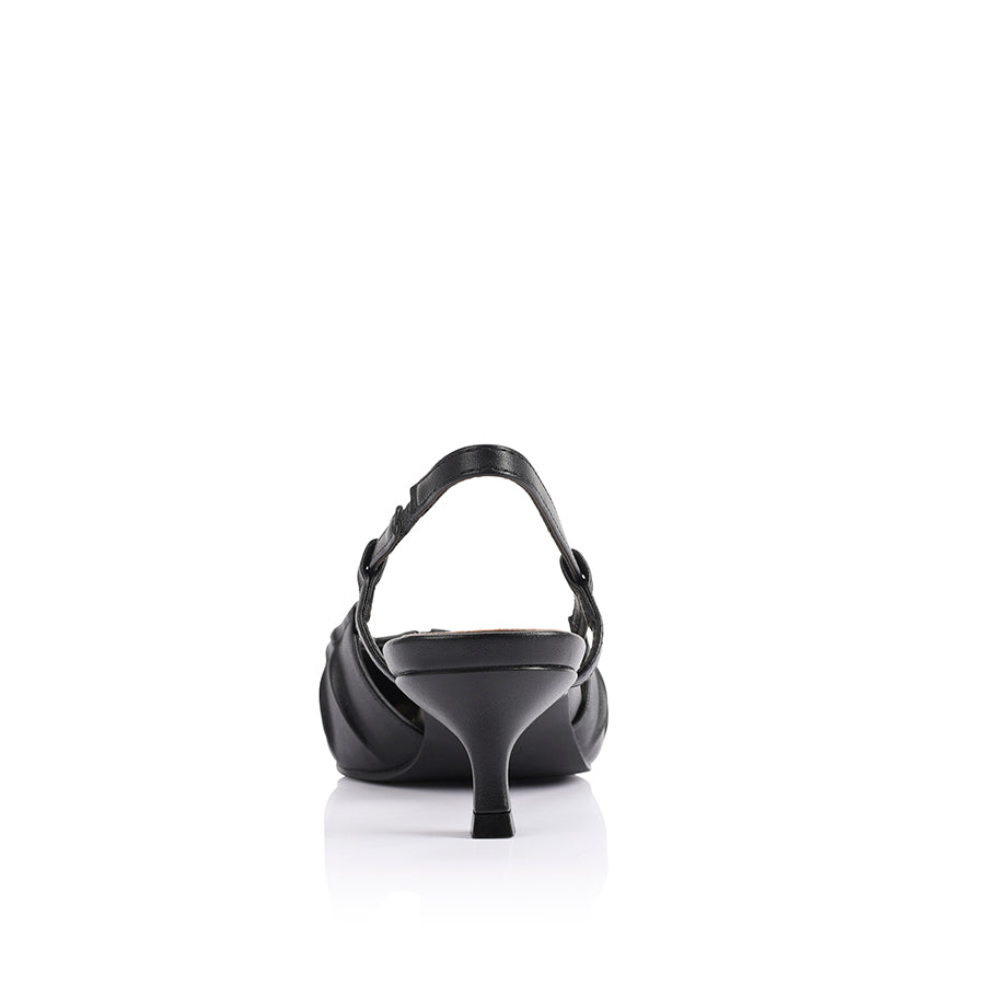 Lucius Slingback Kitten Heels - Black