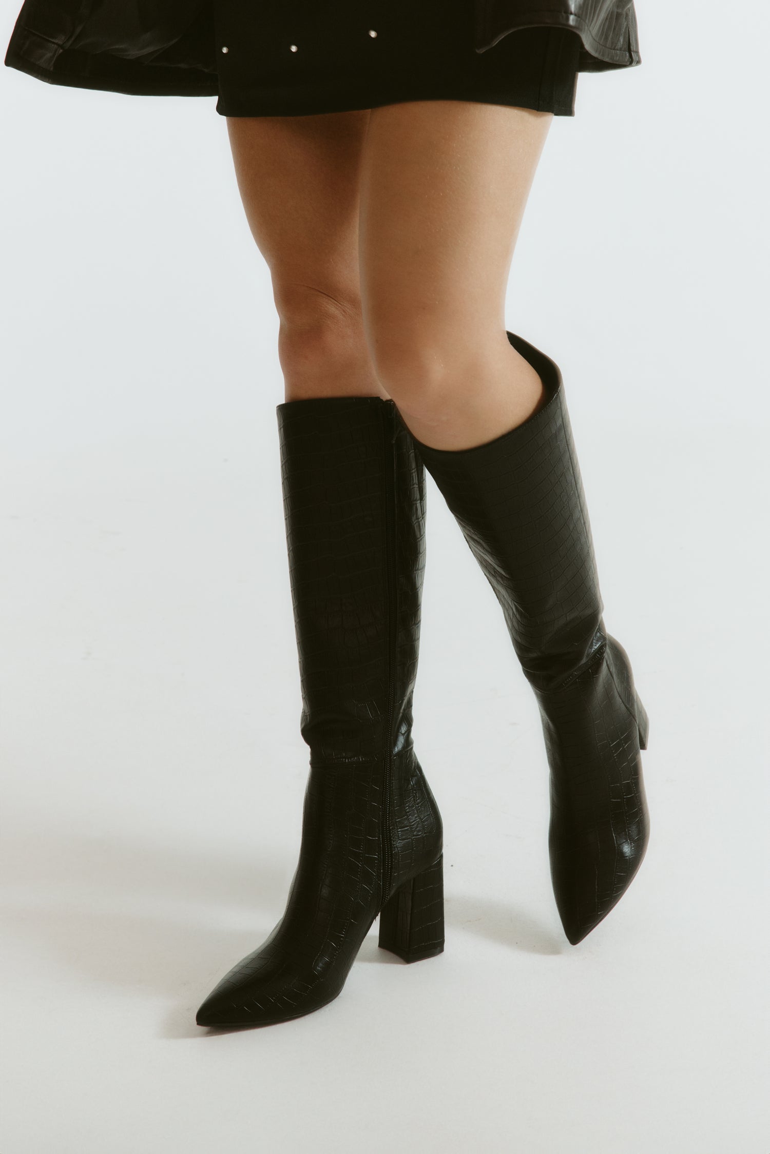 Magda Tall Boots - Black Croc