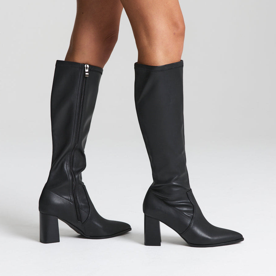 Marlo Knee High Boots - Black
