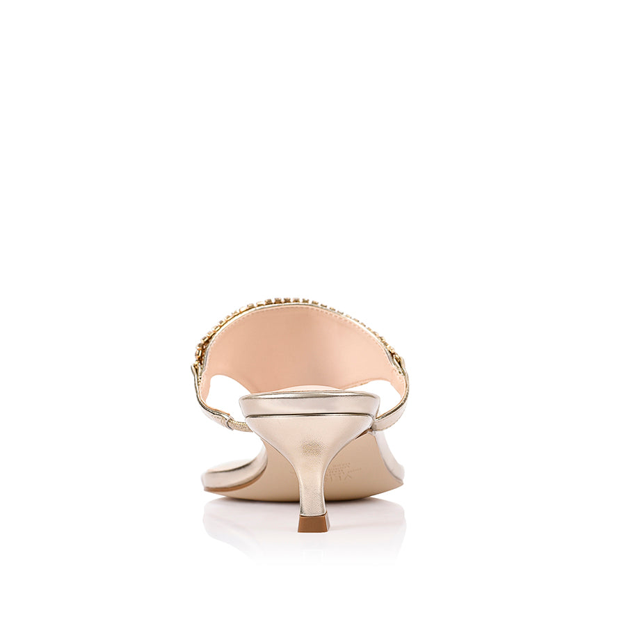 Mackenzie Kitten Heel Thongs - Champagne Gold