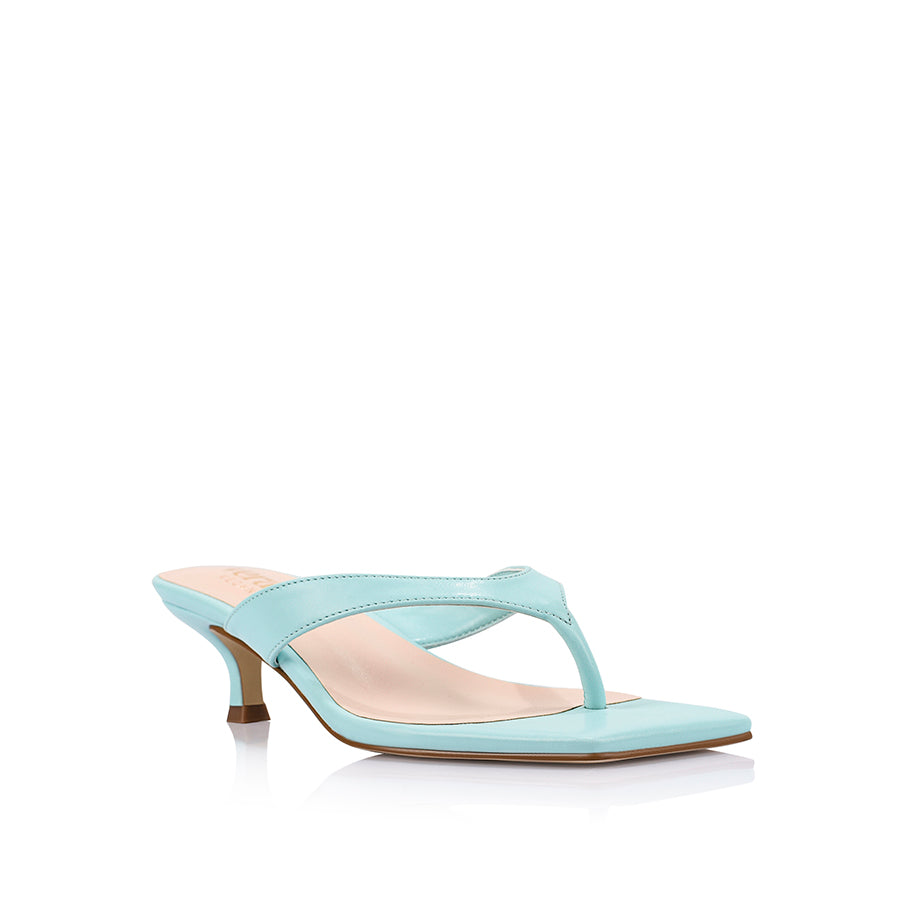 Martha Kitten Heel Thongs - Turquoise