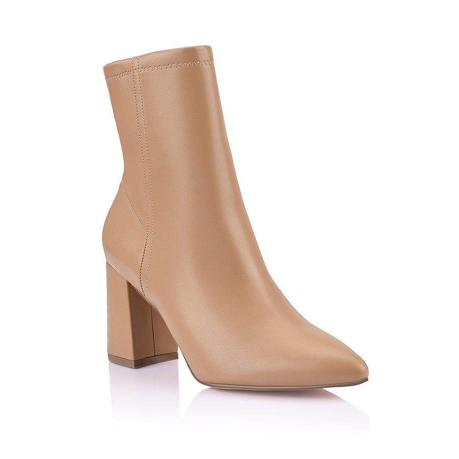 Max Stretch Ankle Boots - Dark Camel Stretch