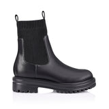 Moses Ankle Boots - Black Smooth/Knit