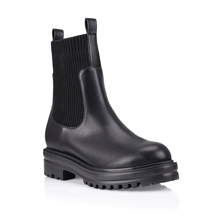 Moses Ankle Boots Black Smooth Knit Verali Shoes