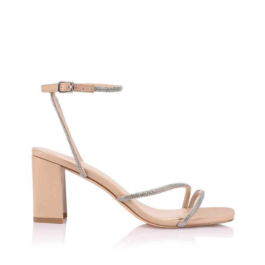 Nastassia Block Heel Sandals Nude – Verali Shoes