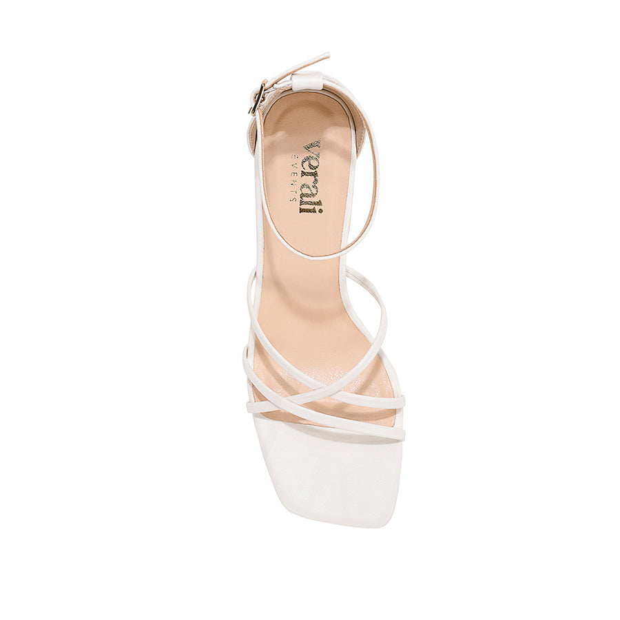 Nelly Block Heel Sandals - Chalk White