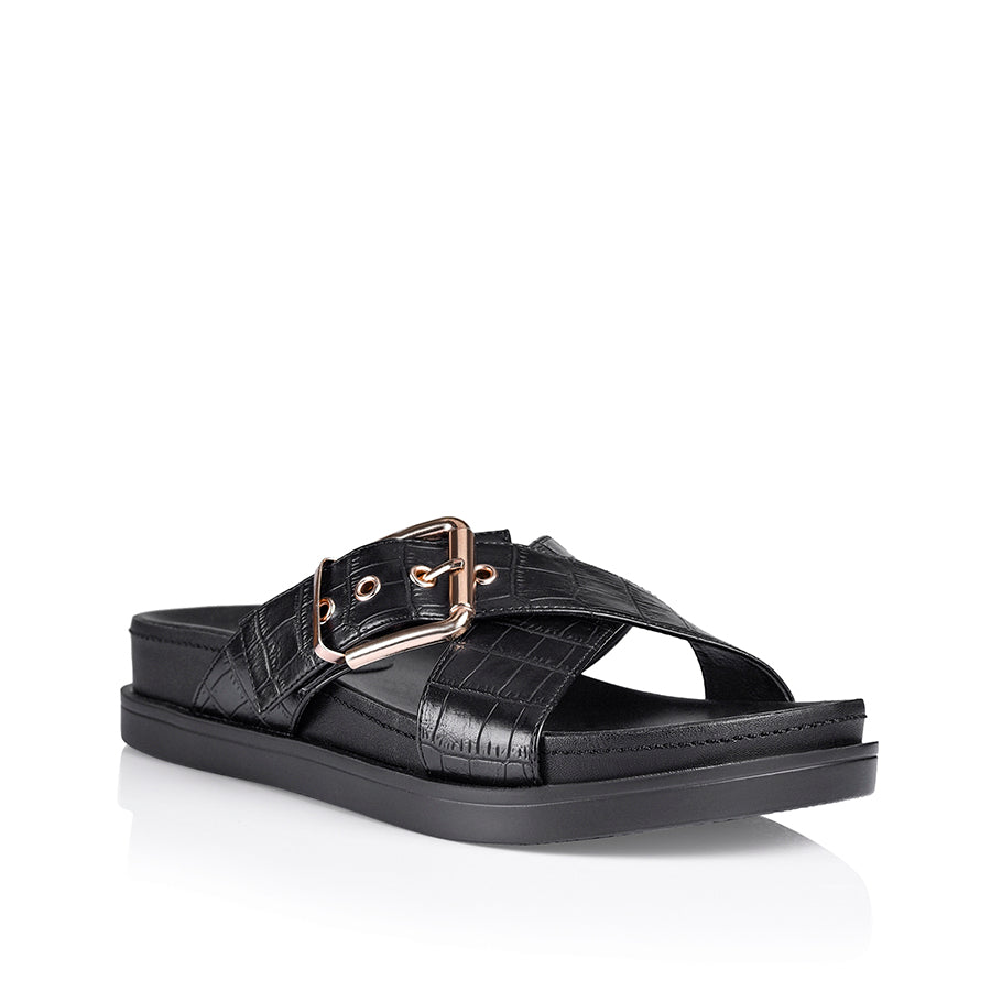 Black store croc slides