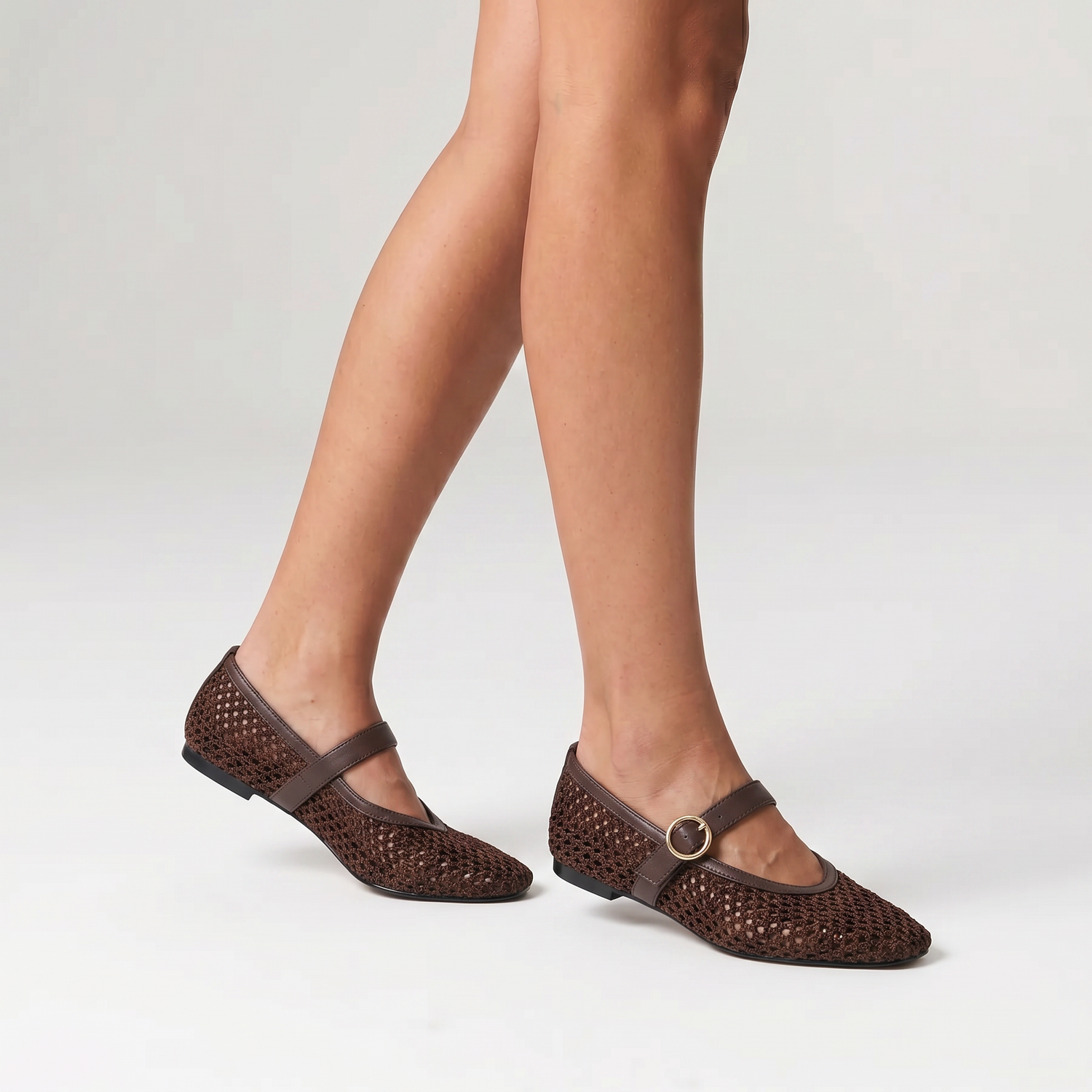 Eunice Mary-Jane Flats - Chocolate Brown
