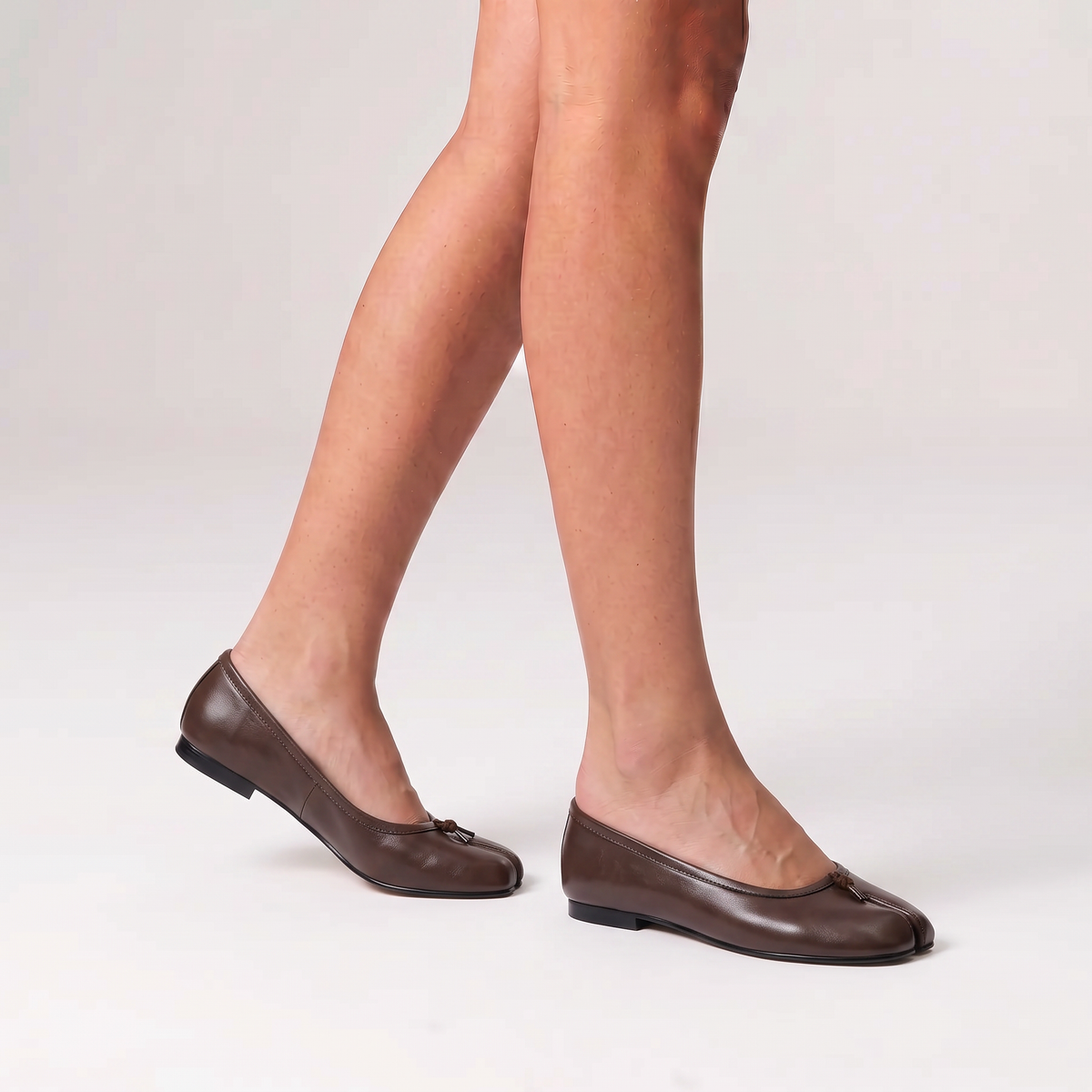 Charlie Tabi Ballet Flats - Chocolate Brown
