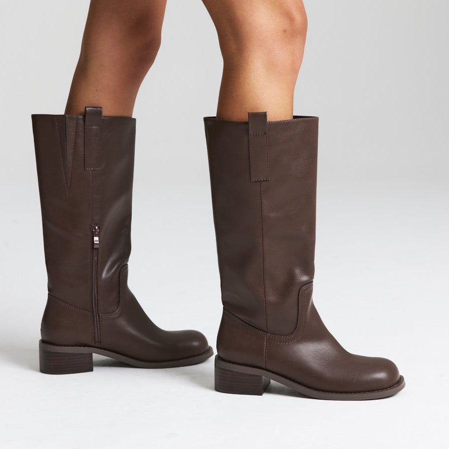 Rogue Knee High Boots - Chocolate Brown