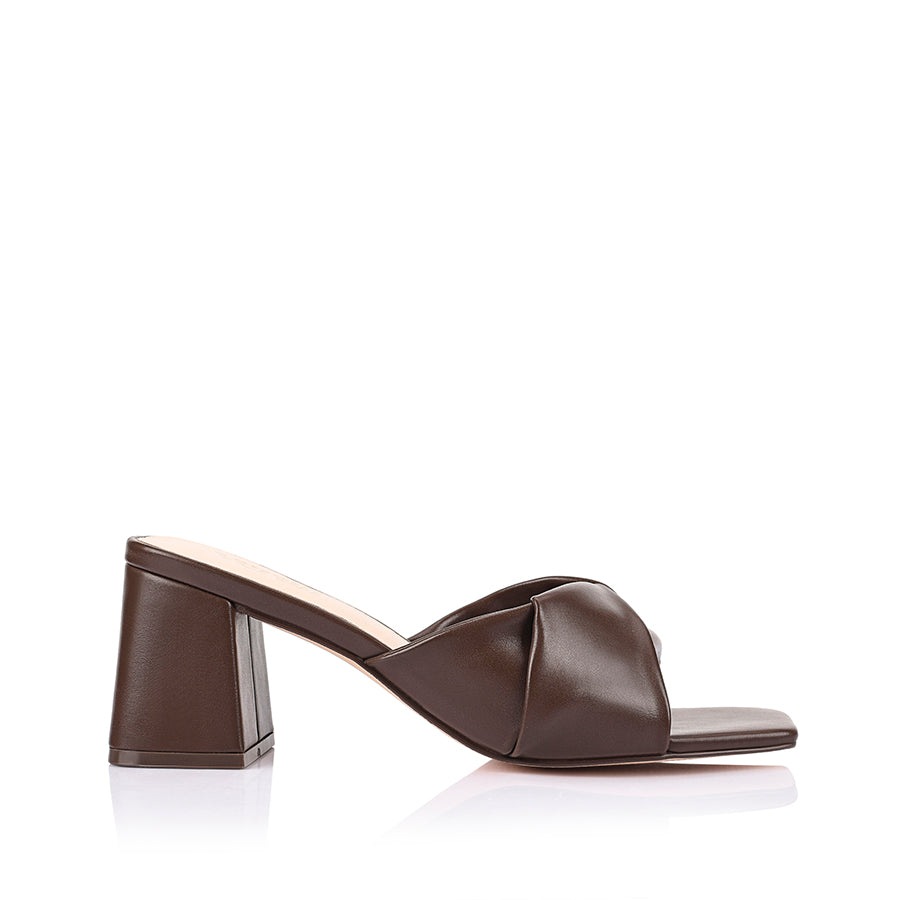 Stella Block Heel Mules Chocolate Brown – Verali Shoes