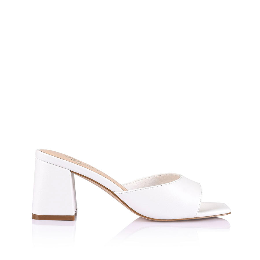 White mule sandals best sale
